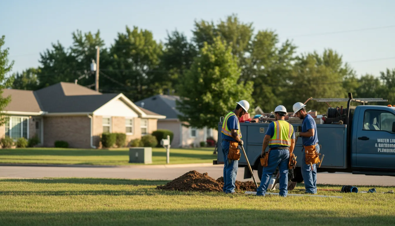 Residential water line and bathroom plumbing service in Brockwell, AR